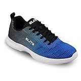 ELITE Men's Wave Athletic Bowling Shoes with Universal Slide Soles (Black/Blue, US Footwear Size System, Adult, Men, Numeric, Medium, 12)