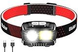 Blukar LED Headlamp Rechargeable,2000L High Lumen Super Bright Dimmable Headlight Flashlight with Motion Sensor- 8 Modes,Spotlight&Floodlight,IPX5 Waterproof for Camping,Hiking,Running,Fishing