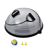 VEVOR 23-inch Half Exercise Ball Trainer, 660 lbs Capacity Balance Ball, Includes Resistance Bands and Pump, Ideal for Full Body Workouts, Yoga, and Strength Training at Home Gym, Gray