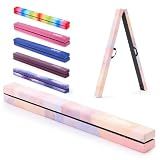 ZELUS 8 ft Folding Balance Beam, Foldable Floor Gymnastics Balance Beam with Carry Handles Suede Cover & Nonslip Base, Portable Gymnastics Equipment for Kids Beginners Gymnasts, Pink Purple Gradient