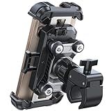 JOYROOM Motorcycle Phone Mount Holder - [Dual Vibration Dampener] 150mph Anti-Shock Phone Holder for Motorcycle [Upgrade Metal Handlebar Clamp] - Bicycle Bike Phone Holder Mount for 4.7-7" Cell Phones
