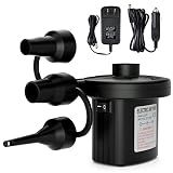 Jasonwell Electric Air Pump Portable Quick-Fill AC DC Inflator Deflator Pump for Air Mattress Inflatables Pool Floats Water Toy Raft Bed Boat Pool Toy with Nozzles110-240 V