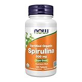 NOW Supplements, Organic Spirulina 500 mg with Vitamins, Minerals and GLA (Gamma-Linolenic Acid), 100 Tablets
