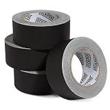 Lockport Black Gaffers Tape 2 Inch x 30 Yards - 4 Pack Pro Matte Gaff Tape