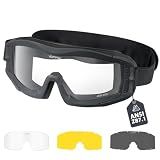 VOZAPOW Airsoft Goggles Anti Fog with ANSI Z87.1 Certified, Safety Goggles Impact Resistant, Tactical Shooting Glasses