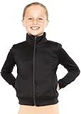 STRETCH IS COMFORT Girl's Cotton Warm Up Jacket Black Medium