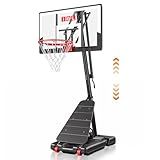 IGL Basketball Hoop Outdoor 40 Inch, Height Adjustable 5.5-10 FT, Portable Basketball Goal with Shatterproof Backboard for Kids Teens Adults, Backyard Driveway