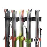 Ultrawall Ski Rack, Wall Mounted Ski Storage Rack, Garage Skis Holder | 10 Pairs of Skis Organizer for Home Shed, Holds Up to 300lbs, 16-Inch