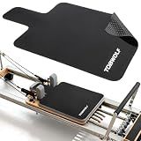 TOBWOLF Pilates Reformer Mat, 39" x 24" Non-Slip Suede Cover, Black