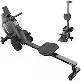 Magnetic Rowing Machine for Home, Upgraded Version with Greater Resistance and Longer Slide Rail, Quiet & Smooth Full Body Workout Rower, App Connected Cardio Equipment