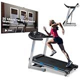 Home Treadmill 400+LB Capacity, WELLFIT 4.0HP Heavy Duty Treadmill Foldable