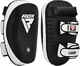 RDX Thai Pads for Kickboxing Muay Thai with Solid Handle Grip, Maya Hide Leather Curved Strike Shield for Boxing MMA Taekwondo Martial Arts, Training Combat Sports Knees Elbows Kicks Punches