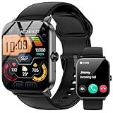 Smart Watch, 1.85" HD Smartwatch for Men Women (Answer/Make Calls), Fitness Watch with Heart Rate/Sleep/IP68 Waterproof/120+ Sports Modes, Pedometer, Android Smart Watch for Android iOS (Black)