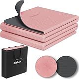 Readaeer Foldable Yoga Mat for Travel Folding Yoga Mat 6mm Thick with Carrying Bag, Non-Slip TPE Exercise Pilates Mat for 72" L x 24" W x 0.24 Inch (Pink)