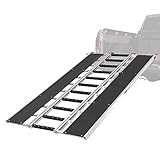 Black Ice Folding Snowmobile Ramp System, 7'10" x 54" Aluminum Tri-Fold Ramp with Ski Guides, 1,500 lb Capacity, Rubber-Coated Fingers, Cam Buckle Straps & Caliber Grips Stud Protectors