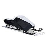 EliteShield SnowShield Snowmobile Cover, Heavy Duty Trailerable Snowmobile Storage Cover, Compatible with Polaris Ski Doo Arctic Cat Yamaha and More, Gray/Black Color Fits Snowmobiles 101"-120"