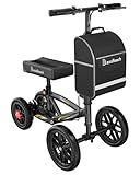 BlessReach All Terrain Foldable Knee Scooter Walker - Economical Knee Walker for Foot Injuries, Compact Crutches Alternative - Black