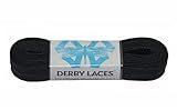Derby Laces Solid Black - Flat, 10mm wide, for Boots, Skates, Roller Derby, and Hockey Skates (84 Inch / 213 cm)