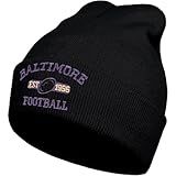 Embroidered Football Beanie Unisex Winter Cap Warm Knit Hats for Football Fan Gifts