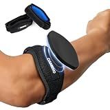 CAMBIVO 2 Pack Tennis Elbow Brace Strap for Tendonitis, Black