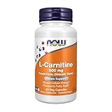 NOW Foods Supplements, L-Carnitine 500mg, Purest Form, Amino Acid, Fitness Support*, 60 Veg Capsules