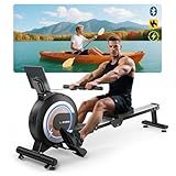 WENOKER Rowing Machine, Magnetic Rowing Machine for Home, Upgraded 32-Levels Quiet Resistance with Smart Electronic Knob, 350 LBS Weight Capacity, Compact Rower Machine Easy Assembly, App Supported