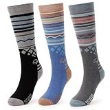 OutdoorMaster Ski Socks, Merino Wool Ski Socks for Men & Women, Thermal Winter Warm & Breathable Snowboarding Socks for Cold Weather, Over The Calf Non-Slip Cuff, Machine Washable