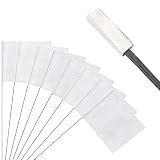 50Pack White Marking Flags, JIZHGRAD 13x4x5 Inch Marker Flags Use for Yard & Lawn, Boundary & Dog Training, Survey & Landscape, Sprinkler & Surveyor, Garden & Construction, High Visibility, Sturdy, Versatile, UV & Weather Resistant
