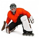 Rollie Goalie Sliders – Off-Ice Goalie Slide Plates for Roller, Ball, Street, DEK & Floor Hockey Play and Training – Adult & Junior Sizes (White, Adult – Fits 32"+ Goalie Pads)