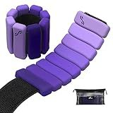 Sportneer Wrist & Ankle Weights for Women & Men Set of 2 (1LB/2LB Each) - Soft Silicone Arm & Leg Weights for Pilates, Yoga, Walking, Barre, Home Workout, Water Aerobics(Halo Violet, 1 LB x 2)