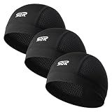 THINDUST 3-Pack Breathable Mesh Skull Cap Sweat Control Helmet Liner | Lightweight Quick Dry Cooling Sports Cycling Motorcycle Hard Hat Liner for Men Women