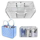 XYFuuee Beach Bag Organizer Inserts for X Large Bogg Bag Accessories, Original XL Lightweight Mesh Insert Divider Pouch, Organizing Rubber Tote Bags, Save Storage Space (Gray)