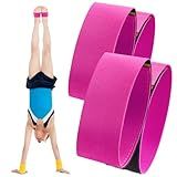 Shappy 2 Pcs Gymnastics Ankle Training Straps, Tumbling Training Aid for Back Handspring, Back Walkover and Balance Practice, Sticky Toes, Adjustable Ankle Support Bands for Kids, Coach(Pink)