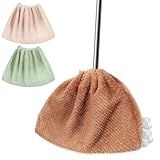VICASKY 3pcs Washable Coral Velvet Broom Covers for Floor Cleaning Durable Dust Collection Cloths with Elastic Closure for Sweeping Mopping and Tasks at Home