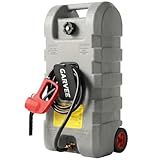 15 Gallon Gas Caddy, Heavy-Duty Gas Can and Fuel Caddy with Manual Fuel Transfer Pump, Portable Fuel Tank on Wheels with 10 ft Hose for Lawn Mowers, Cars, Boats, ATVs, Home and Farm Use, Grey