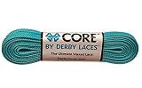 Derby Laces CORE Narrow 6mm Waxed Lace for Figure Skates, Roller Skates, Boots, and Regular Shoes (Aqua Spray Teal, 108 Inch / 274 cm)