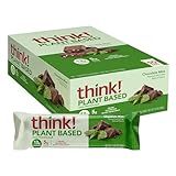 think! Vegan/Plant Based High Protein Bars - Chocolate Mint, 13g Protein, 5g Sugar, No Artificial Sweeteners, Non GMO Project Verified, 10 Count (Packaging May Vary)