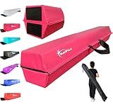 MARFULA 6 FT / 8 FT / 9 FT / 10 FT Balance Beam Folding Floor Gymnastics Equipment for Kids, Non Slip Base, Gymnastics Beam for Training Home Gym Use Pink