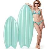 Teyva Daily Inflatable Surfboard Decorations, Macaron Color Pool Floats, Blow-up Pastel Surfboard for Hawaiian Beach Summer Pool Sea Party Props (2 Pcs,Mint Green,33 Inch, 57 Inch)