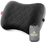 Hikenture Camping Pillow with Removable Cover - Ultralight Inflatable Pillow for Neck Lumbar Support - Upgrade Backpacking Pillow - Washable Travel Air Pillows for Camping, Hiking, Backpacking (Black)