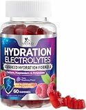 Hydration Electrolyte Gummies - Daily Liquid Replenisher Gummy - Electrolyte Multiplier with Minerals, Potassium & Real Salt, Vegan, Non-GMO, Tasty Raspberry Flavor Hydration Electrolytes - 60 Gummies