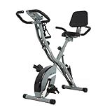 BARWING Stationary Exercise Bike for Home Workout, 5 IN 1 Foldable Indoor Cycling Bike for Seniors, 350LB Capacity, 16-Level Magnetic Resistance, Seat Backrest Adjustments