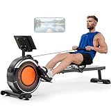Dripex Rowing Machines for Home Use, Rowing Machine Magnetic Rower, Max 350 LBS, 16 Levels of Workout Resistance, Dual Slide Rail, Bluetooth App Compatible, LCD Monitor, Row Machine for Gym Exercise