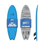 Rock-It Alberto 5ft6 Soft Top Surfboard, Surf Board for Kids, Tabla De Surf, Kids Surfboard, Surfing Board Designed for Beginners - Innovative Design for Safety & Easy to Paddle (Blue)
