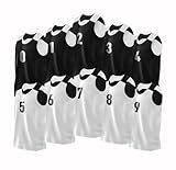 P90 Elite Reversible Basketball Jersey | 10-Pack W/Numbers | Men's Team Pinnies | Practice Mesh Uniform Set | Black and White
