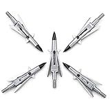 Zorviron 5 Pack Mechanical Expandable Broadheads 100 Grain – Crossbow & Compound Bow Compatible, 2-Inch Cut, 440 Stainless Steel Blades & Chisel Tip, Turkey Deer Small Game Hunting Archery Arrow Tips