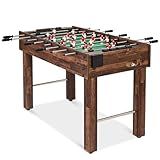 Best Choice Products 48in Foosball Table for Kids and Adults, Game Room Arcade Soccer Game Table w/ 2 Balls, 2 Cup Holders, Ergonomic Handles, Chrome Finished Metal Bars - Walnut