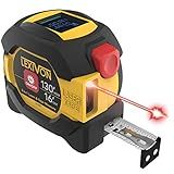 LEXIVON 2 in 1 Digital Laser Tape Measure | 130ft/40m Laser Distance Meter Display On Backlit LCD Screen with 16ft/5m AutoLock Measuring Tape | Ft/Inch/Fractions/M/mm(LX-201)