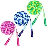 GRAWUN Jump Rope For Kids, Soft Beaded Jump Rope, Adjustable Length Tangle-Free Segmented Soft Beaded Skipping Rope, for Women, Men and Kids Keeping Fit, Workout and Weight Loss