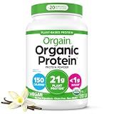 Orgain Organic Vegan 21g Protein Powder, Vanilla Bean, 2.03 lb